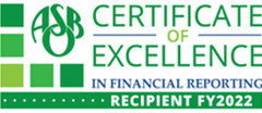 ASBO Certificate of Excellence in Financial Reporting. Recipient FY 2022.