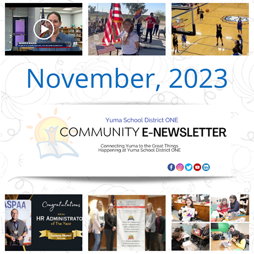 November, 2023 Yuma School District ONE Community E-Newsletter
